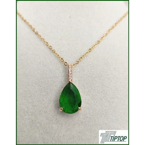 YEŞİL DAMLA TAŞ KOLYE