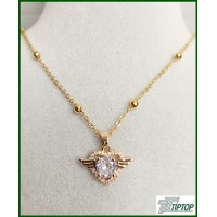 GOLD RENK KANATLI KALP KOLYE