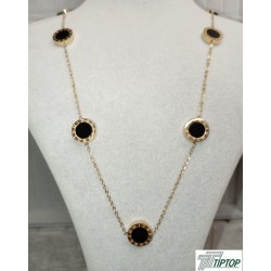 GOLD RENK SİYAH MİNELİ MODEL KOLYE 
