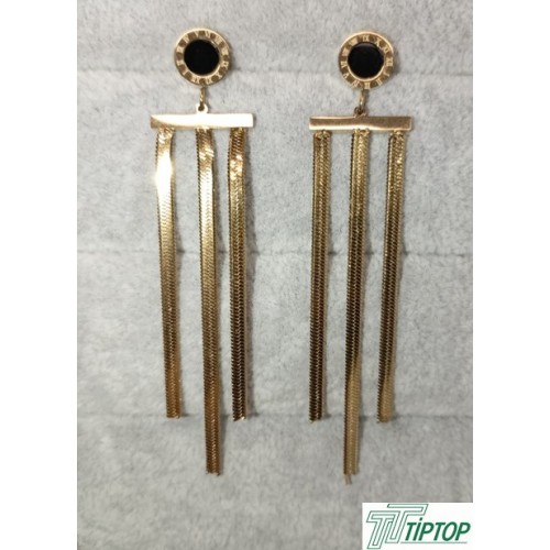 SALLANTILI GOLD RENK SİYAH MİNELİ KÜPE