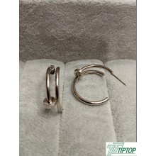 GÜMÜŞ RENK ZİRKON TAŞLI HALKA KÜPE