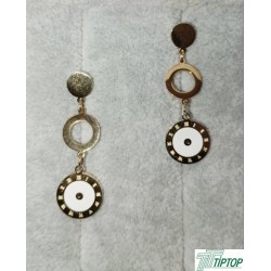 GOLD RENK BEYAZ MİNELİ SALLANTILI KÜPE GOLD RENK BEYAZ MİNELİ SALLANTILI KÜPE